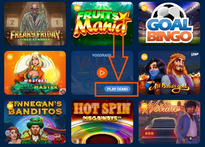 mostbet demo slotları